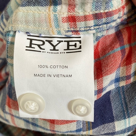 Rye by Hawker Rye Mens Madras Plaid Button Down Shirt Size XL Preppy Multi Color - Picture 7 of 11